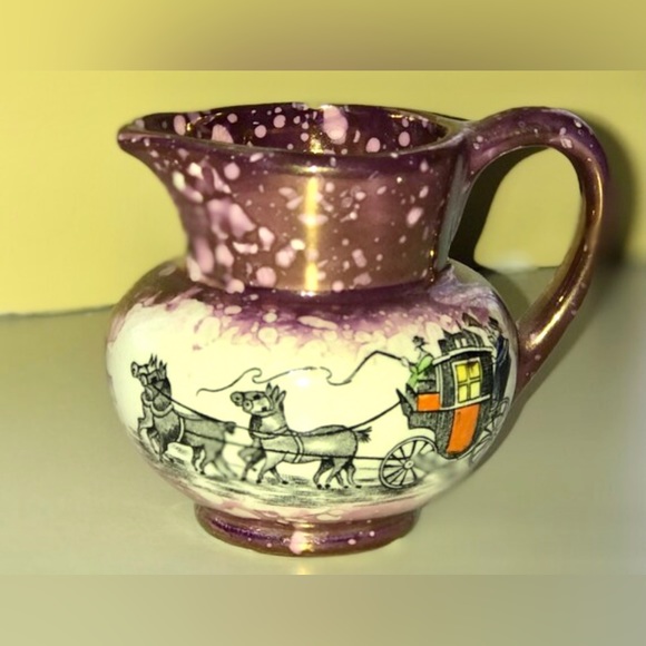 Vintage Antique Miniature OLD CASTLE Made in England Cream Pitcher Transferware - Picture 3 of 10